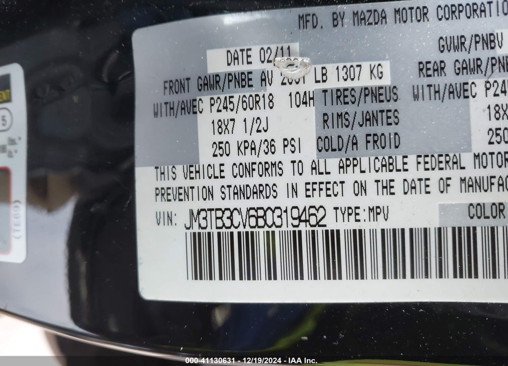 2011 MAZDA CX-9 TOURING VIN: JM3TB3CV6B0319462