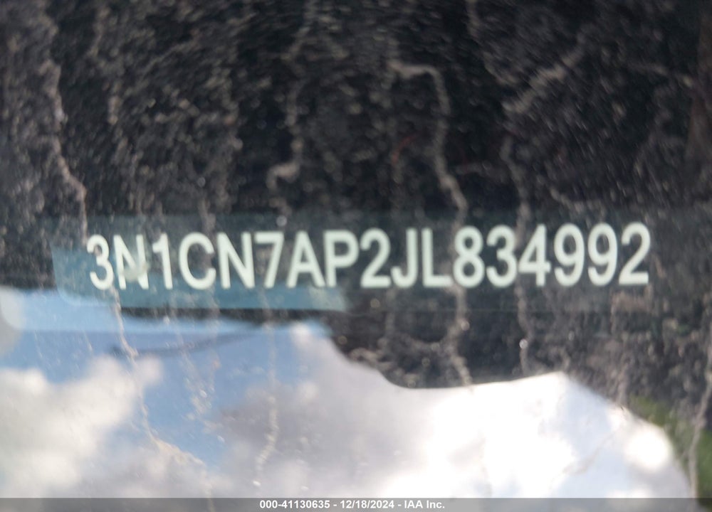 2018 NISSAN VERSA 1.6 SV VIN: 3N1CN7AP2JL834992