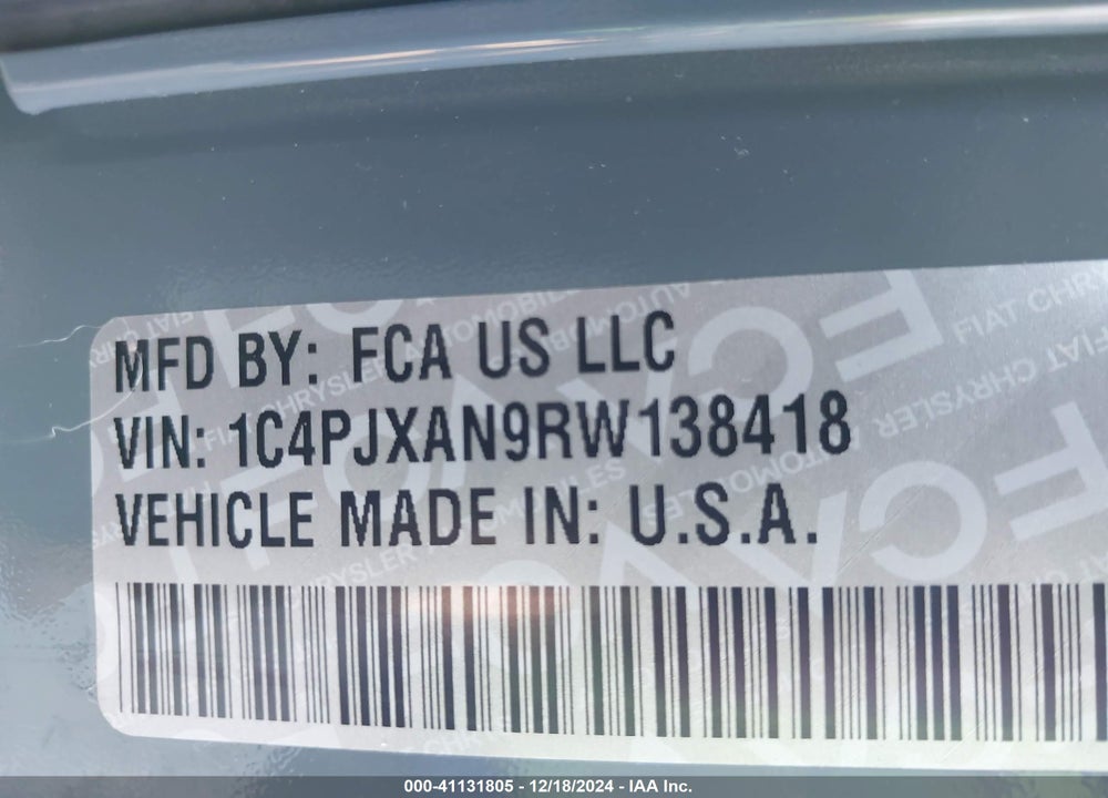 2024 JEEP WRANGLER 2-DOOR SPORT S 4X4 VIN: 1C4PJXAN9RW138418
