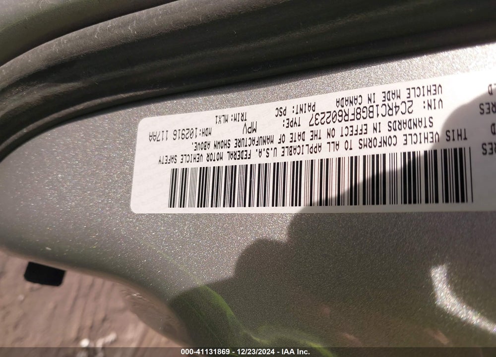 2015 CHRYSLER TOWN & COUNTRY TOURING VIN: 2C4RC1BG8FR602237