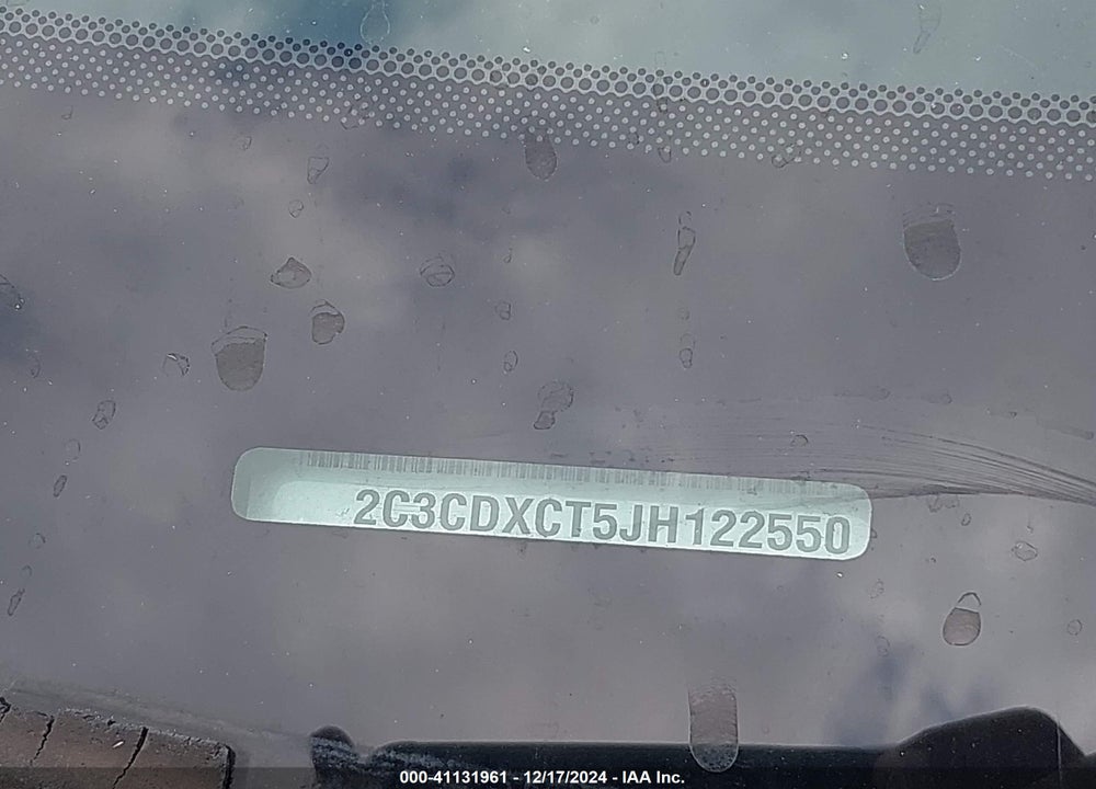 2018 DODGE CHARGER VIN: 2C3CDXCT5JH122550