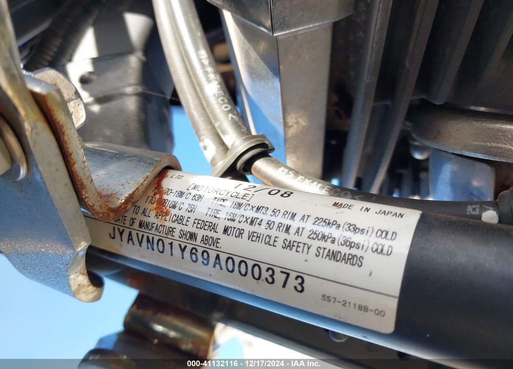 2009 YAMAHA XVS950 AC VIN: JYAVN01Y69A000373