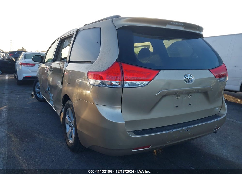 2012 TOYOTA SIENNA LE V6 8 PASSENGER VIN: 5TDKK3DC3CS270009