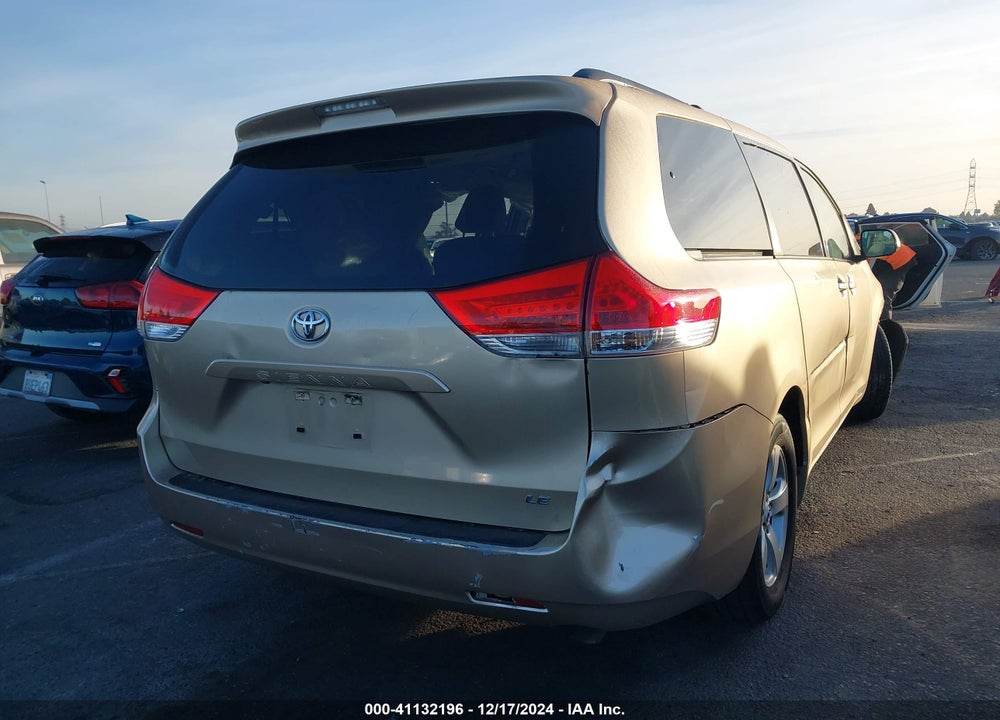 2012 TOYOTA SIENNA LE V6 8 PASSENGER VIN: 5TDKK3DC3CS270009