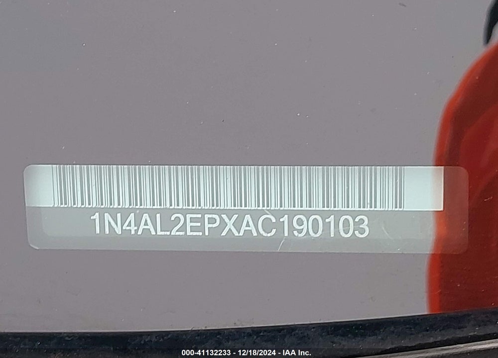 2010 NISSAN ALTIMA 2.5 S VIN: 1N4AL2EPXAC190103