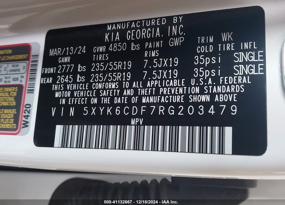 2024 KIA SPORTAGE X LINE VIN: 5XYK6CDF7RG203479