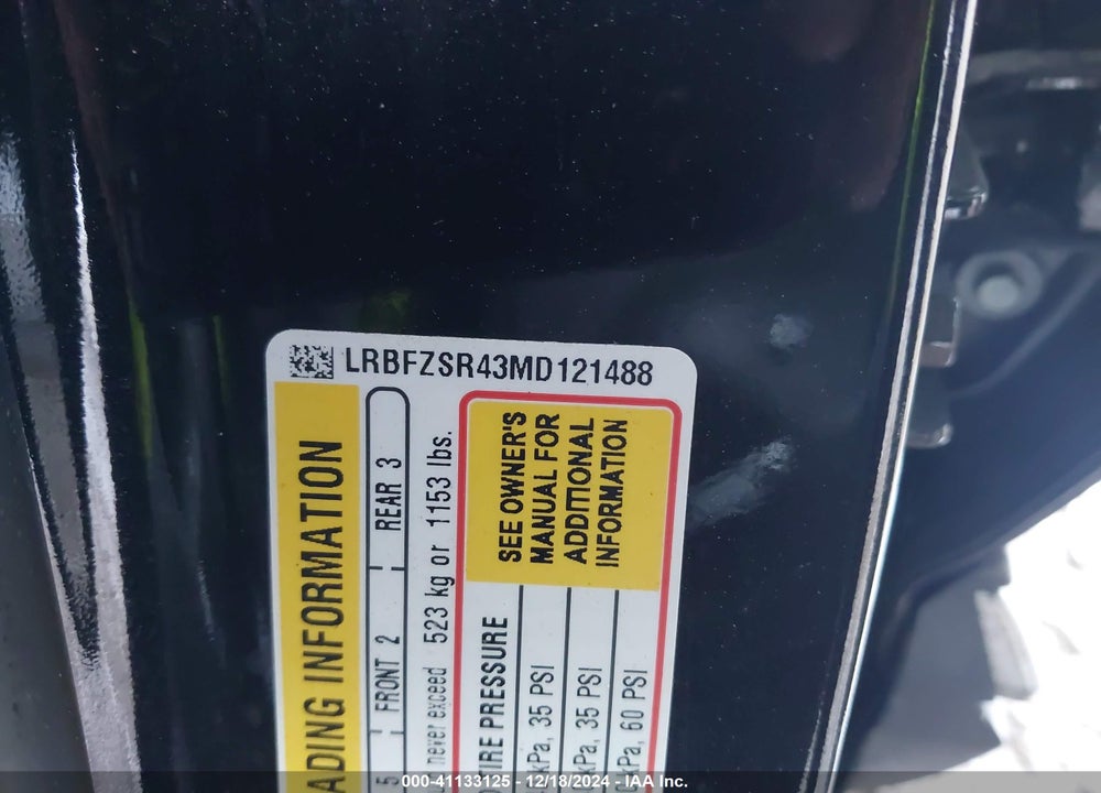 2021 BUICK ENVISION AWD AVENIR VIN: LRBFZSR43MD121488
