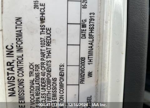 2015 INTERNATIONAL 4000 4300 LP VIN: 1HTMNAAL8FH637913
