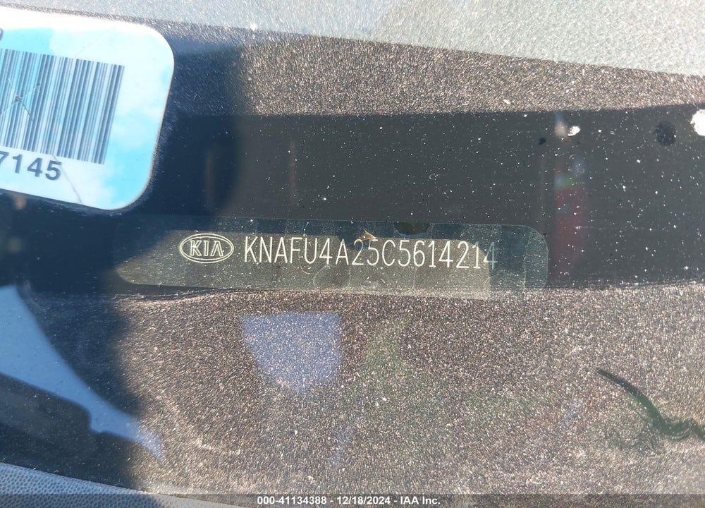 2012 KIA FORTE EX VIN: KNAFU4A25C5614214