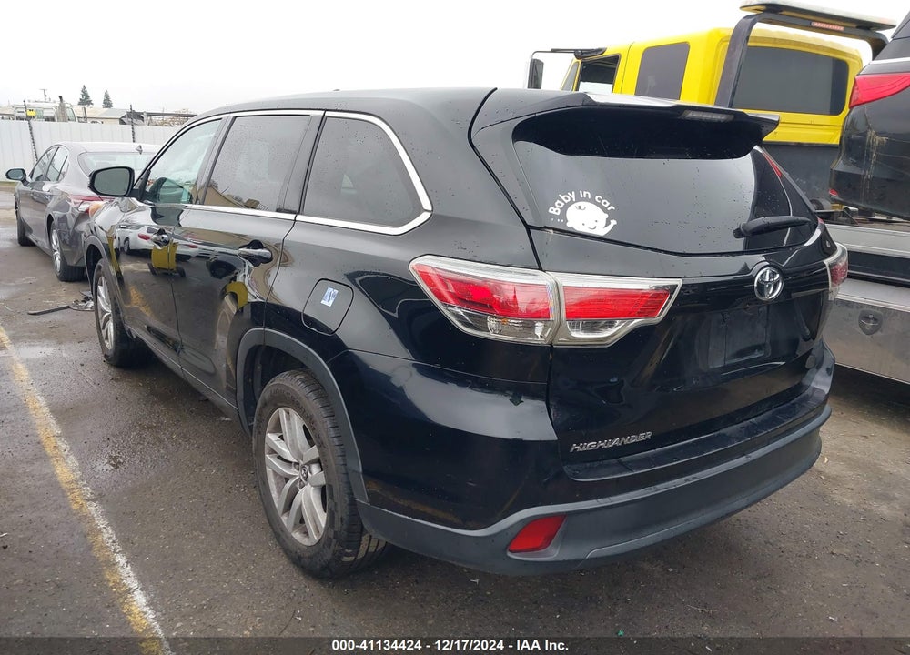 2016 TOYOTA HIGHLANDER LE VIN: 5TDZARFH5GS019348