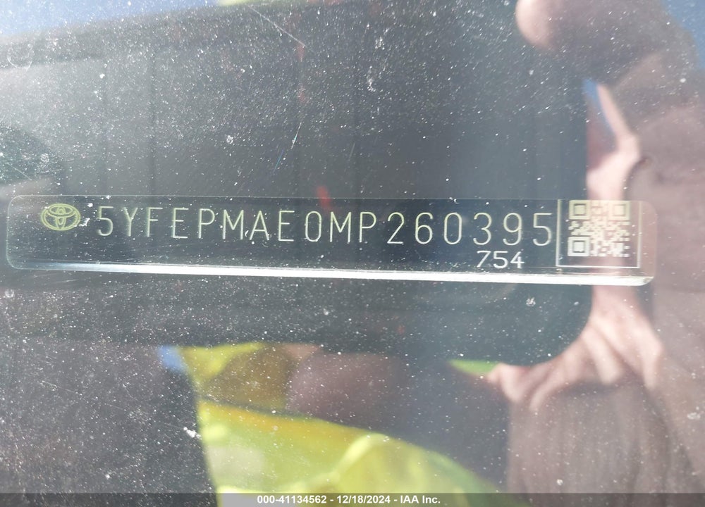 2021 TOYOTA COROLLA VIN: 5YFEPMAE0MP260395
