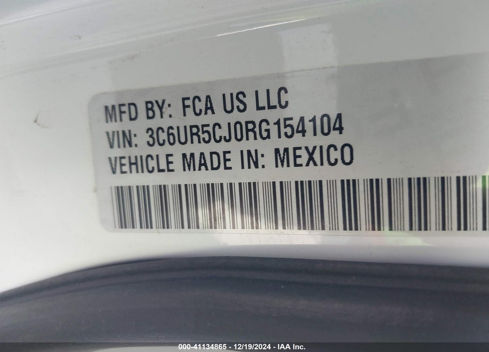 2024 RAM 2500 TRADESMAN 4X4 6'4 BOX VIN: 3C6UR5CJ0RG154104