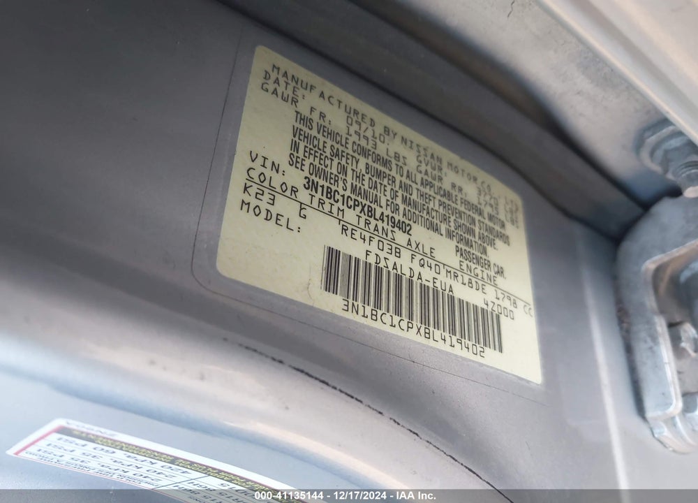 2011 NISSAN VERSA 1.8S VIN: 3N1BC1CPXBL419402