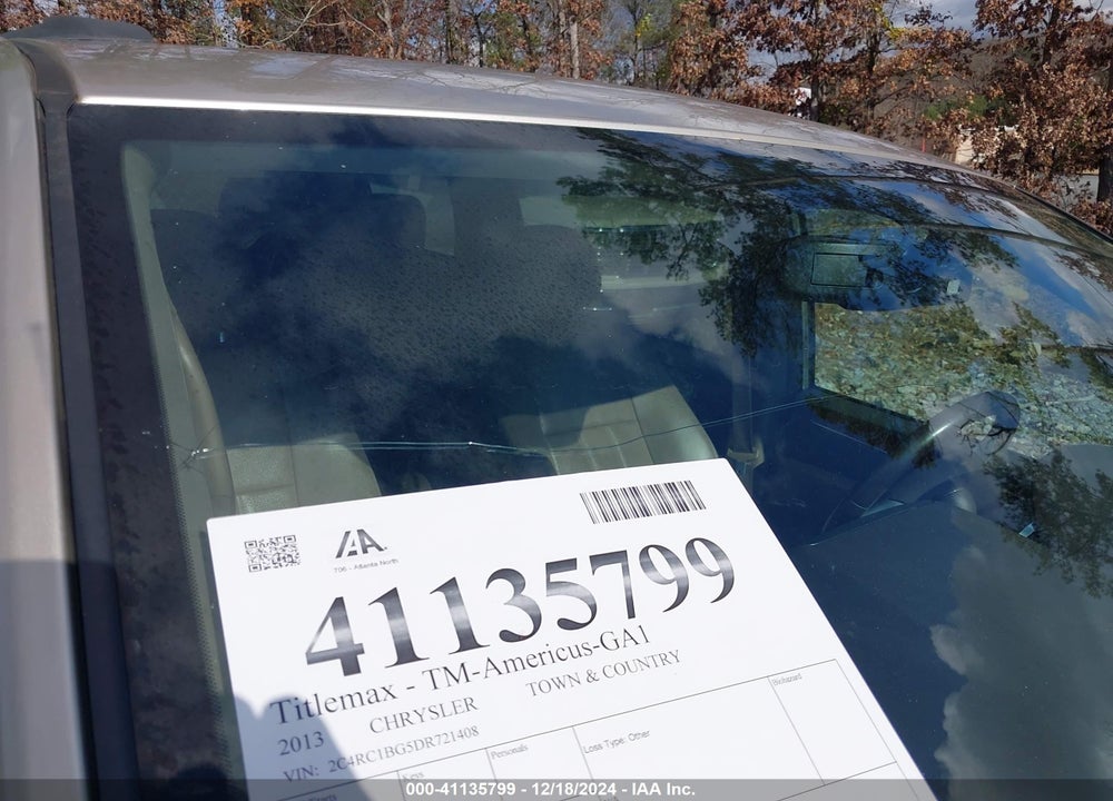 2013 CHRYSLER TOWN & COUNTRY TOURING VIN: 2C4RC1BG5DR721408