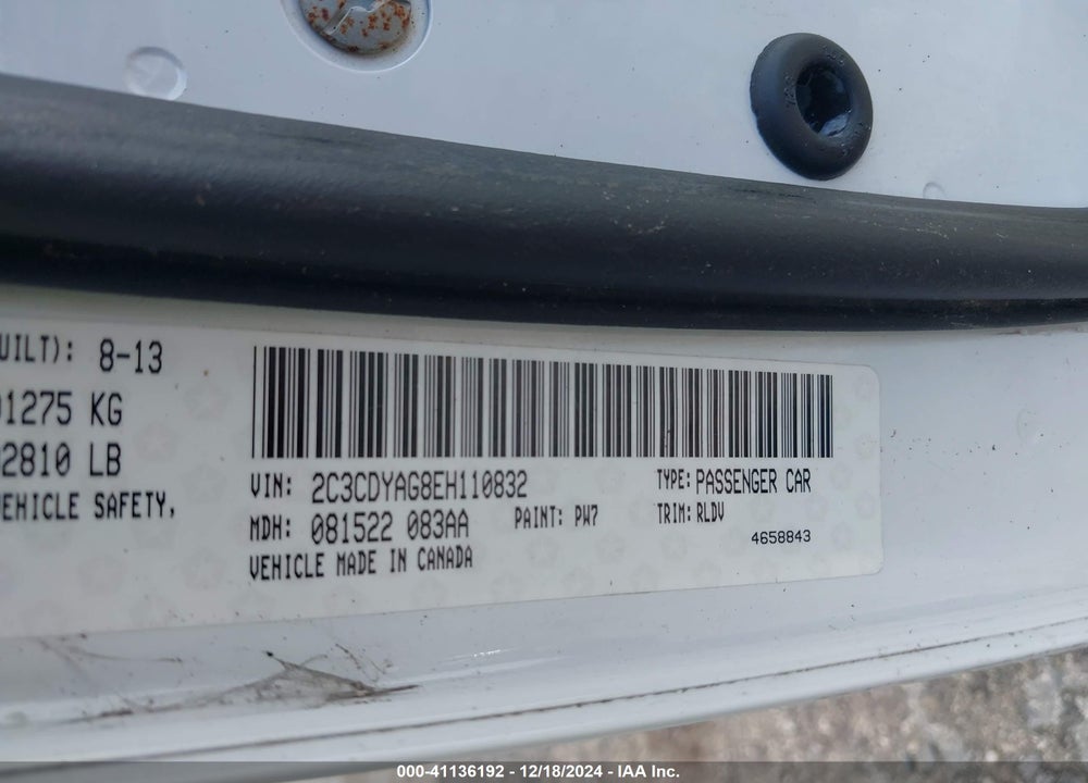 2014 DODGE CHALLENGER VIN: 2C3CDYAG8EH110832