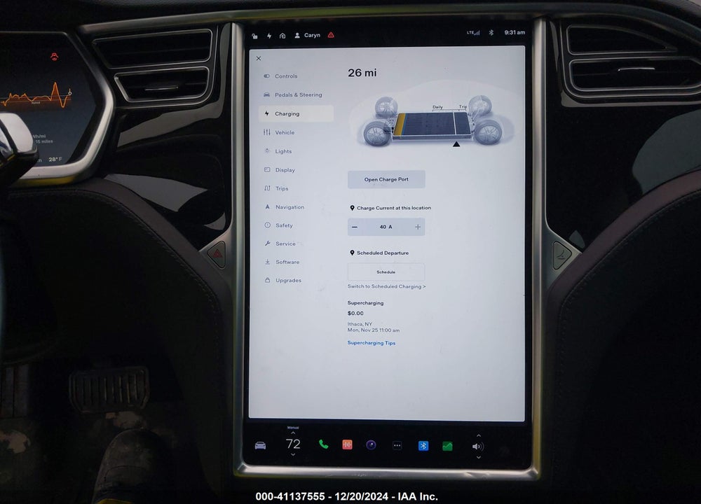 2014 TESLA MODEL S P85 VIN: 5YJSA1H14EFP34190