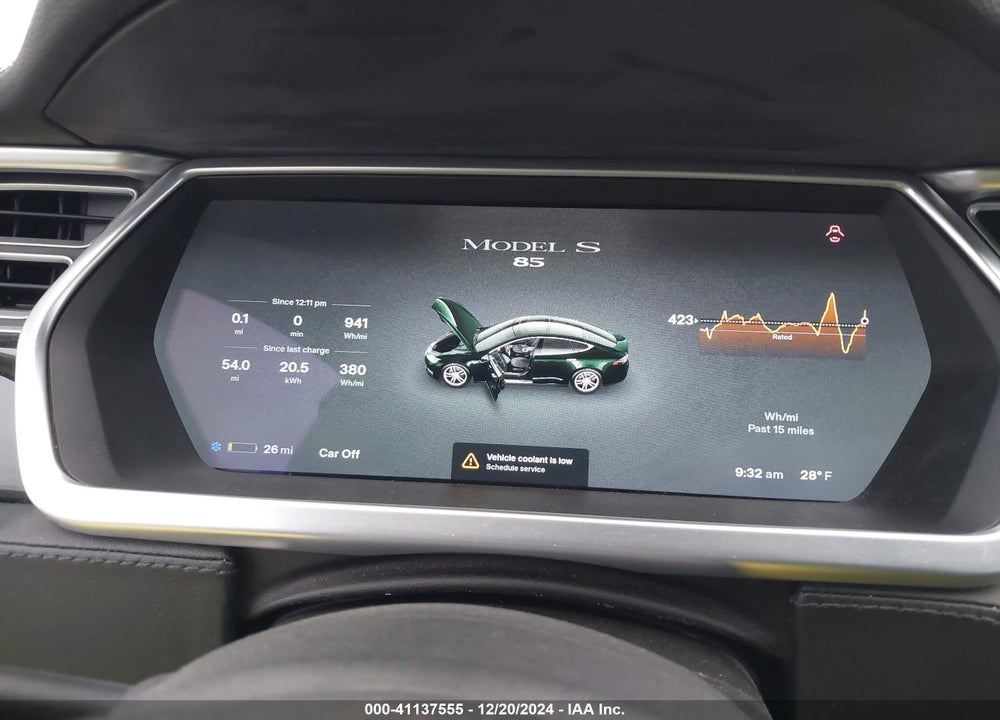 2014 TESLA MODEL S P85 VIN: 5YJSA1H14EFP34190