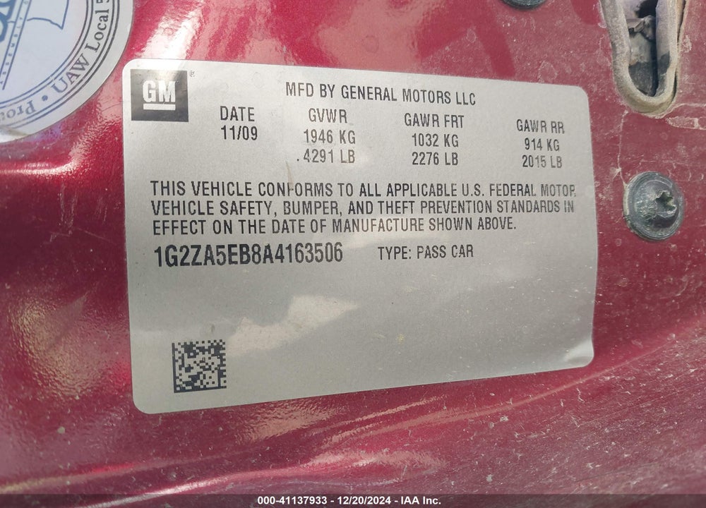 2010 PONTIAC G6 VIN: 1G2ZA5EB8A4163506