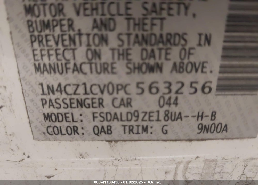 2023 NISSAN LEAF VIN: 1N4CZ1CV0PC563256