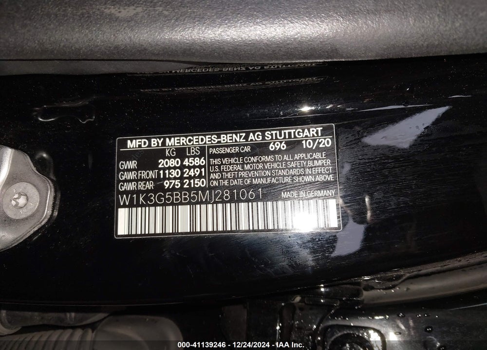 2021 MERCEDES-BENZ AMG A 35 VIN: W1K3G5BB5MJ281061