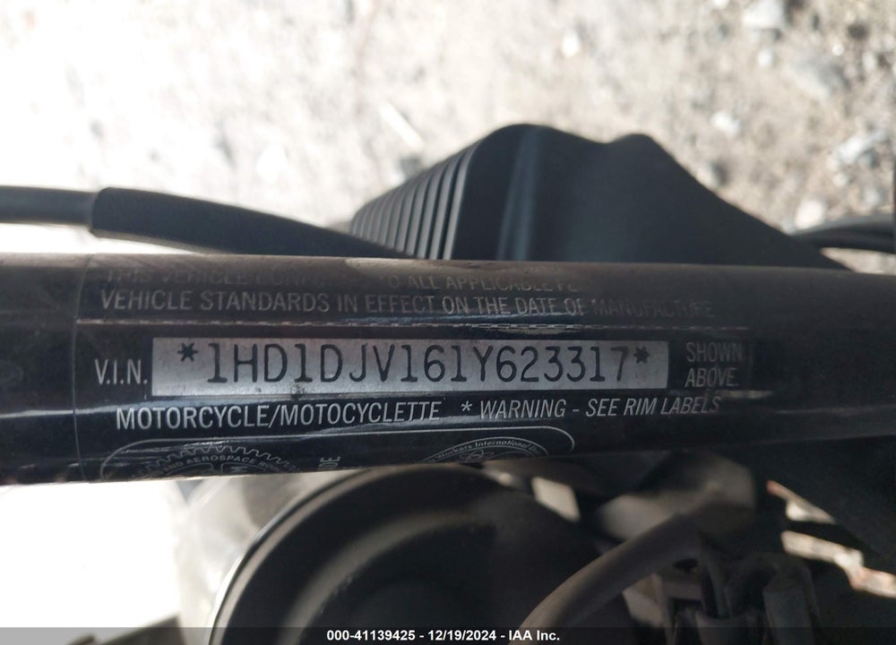 2001 HARLEY-DAVIDSON FLHT CLASSIC VIN: 1HD1DJV161Y623317