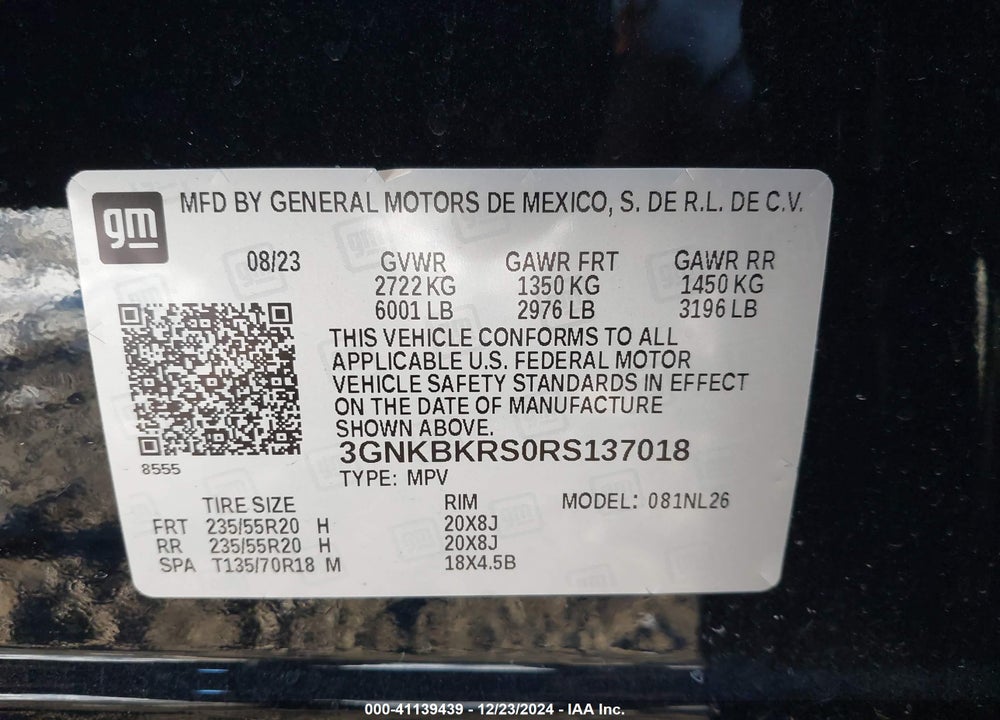 2024 CHEVROLET BLAZER AWD RS VIN: 3GNKBKRS0RS137018