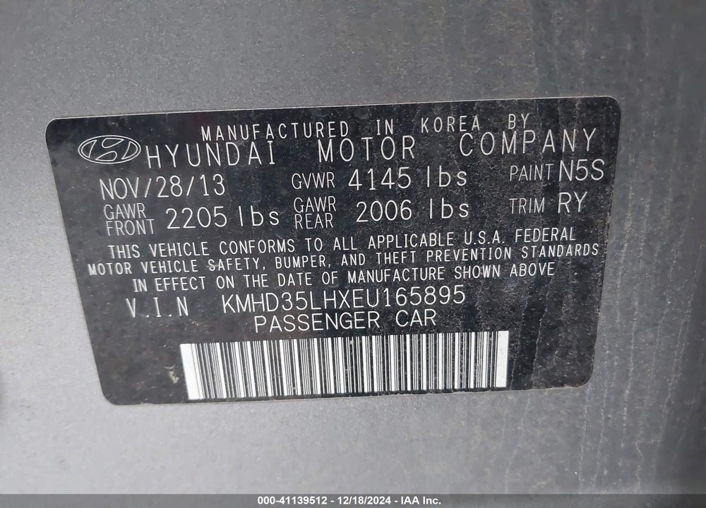 2014 HYUNDAI ELANTRA GT VIN: KMHD35LHXEU165895