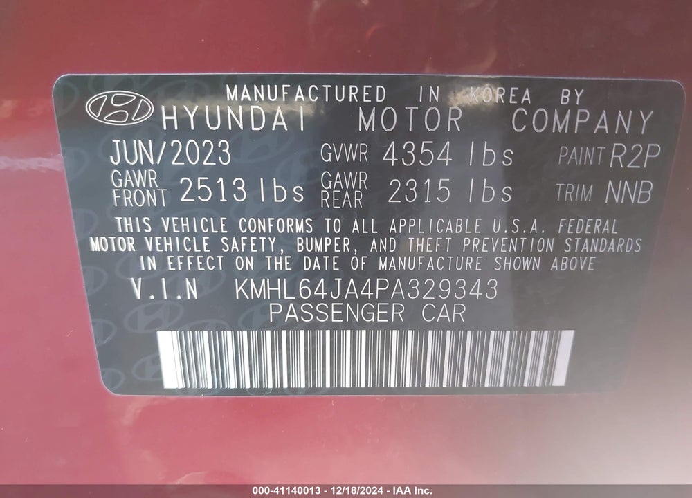 2023 HYUNDAI SONATA SEL VIN: KMHL64JA4PA329343