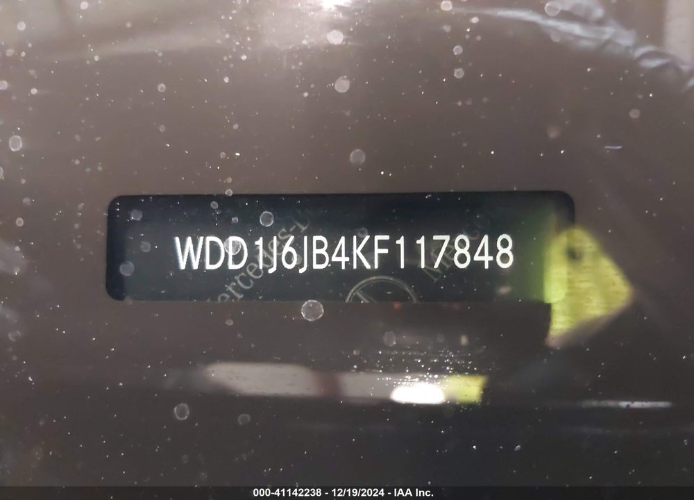 2019 MERCEDES-BENZ E 450 4MATIC VIN: WDD1J6JB4KF117848
