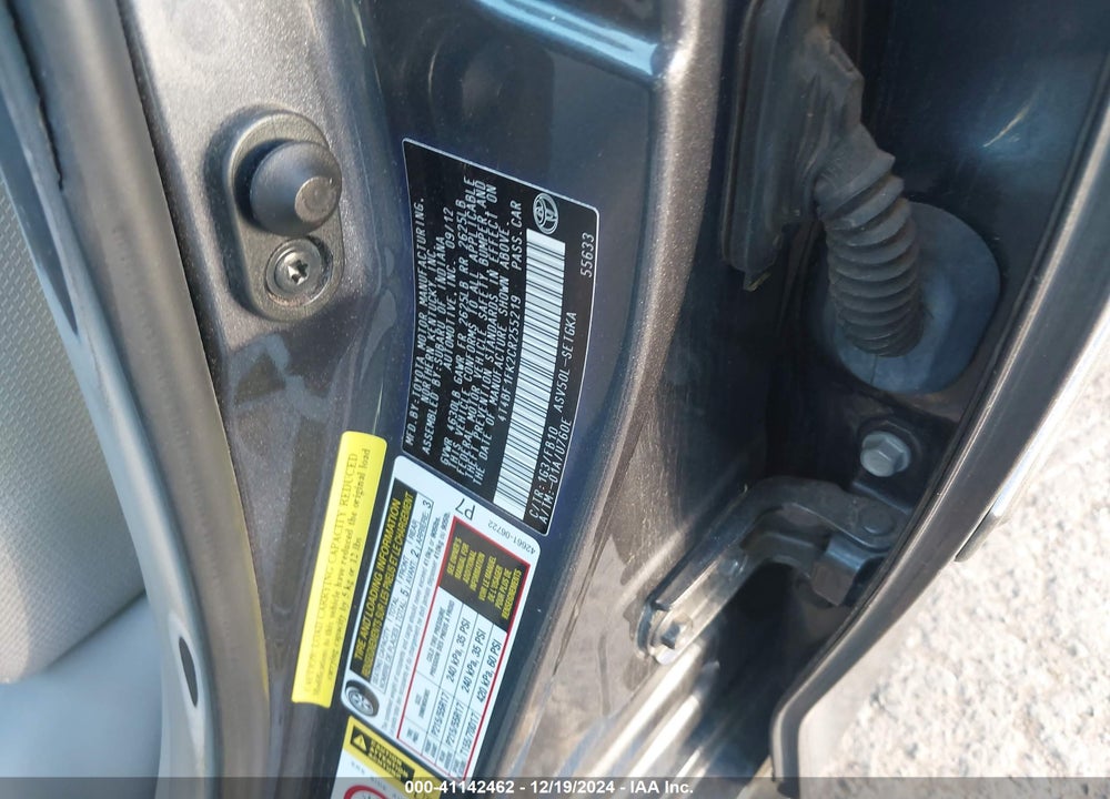 2012 TOYOTA CAMRY VIN: 4T4BF1FK2CR255219