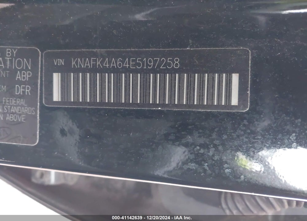 2014 KIA FORTE LX VIN: KNAFK4A64E5197258