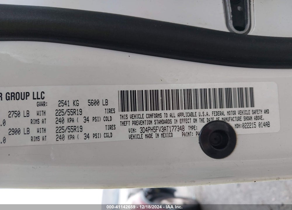 2010 DODGE JOURNEY SXT VIN: 3D4PH5FV3AT177348