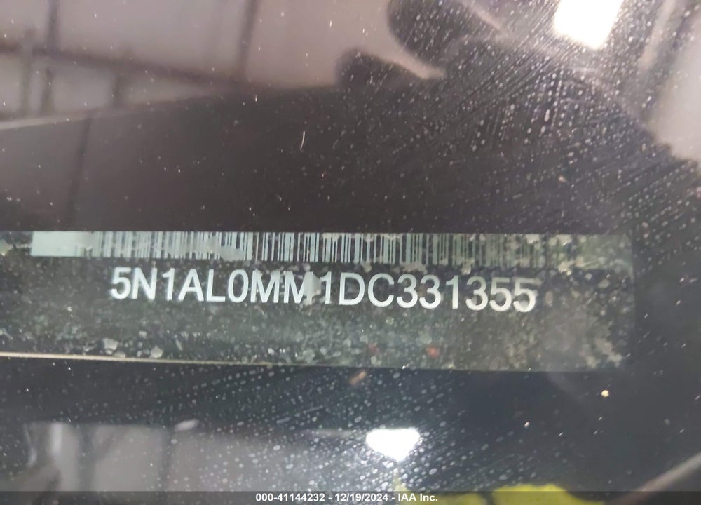 2013 INFINITI JX35 VIN: 5N1AL0MM1DC331355