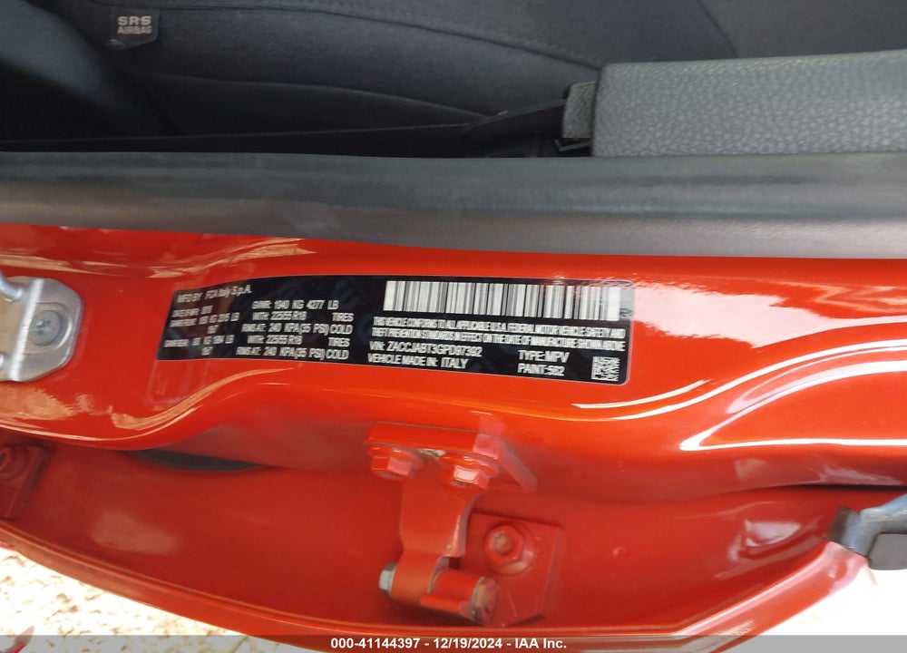 2016 JEEP RENEGADE LATITUDE VIN: ZACCJABT3GPD97392