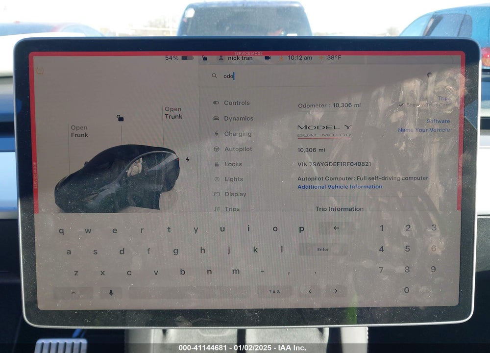 2024 TESLA MODEL Y PERFORMANCE DUAL MOTOR ALL-WHEEL DRIVE VIN: 7SAYGDEF1RF040821