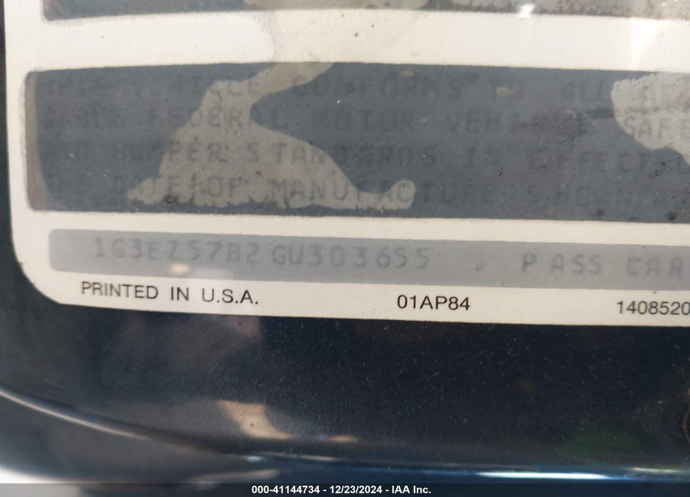 1986 OLDSMOBILE TORONADO BROUGHAM VIN: 1G3EZ57B2GU303655