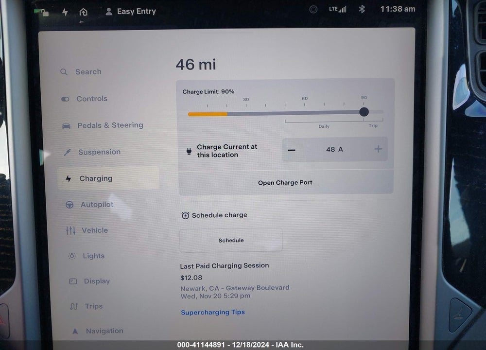 2018 TESLA MODEL S 100D/75D/P100D VIN: 5YJSA1E26JF295615