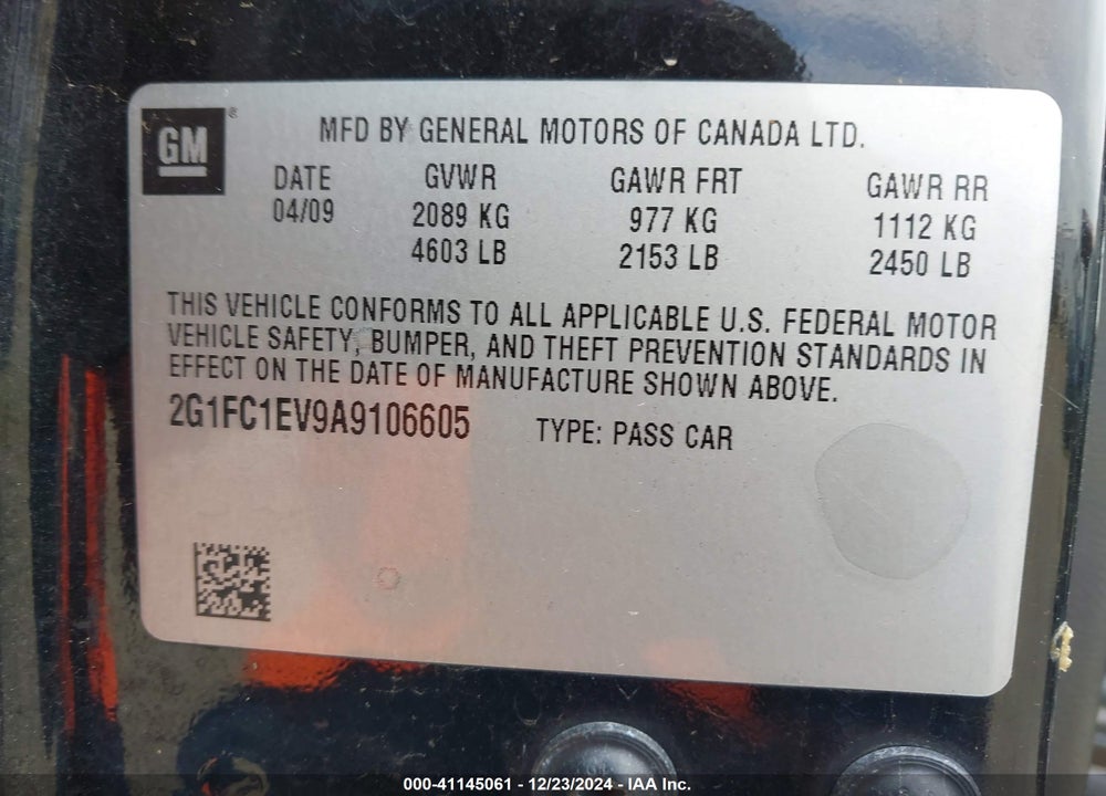 2010 CHEVROLET CAMARO 2LT VIN: 2G1FC1EV9A9106605