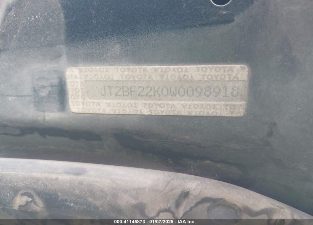 1998 TOYOTA CAMRY LE V6 VIN: JT2BF22K0W0098918