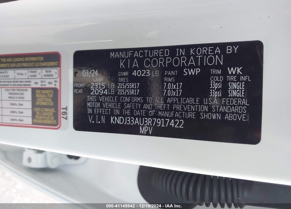 2024 KIA SOUL VIN: KNDJ33AU3R7917422