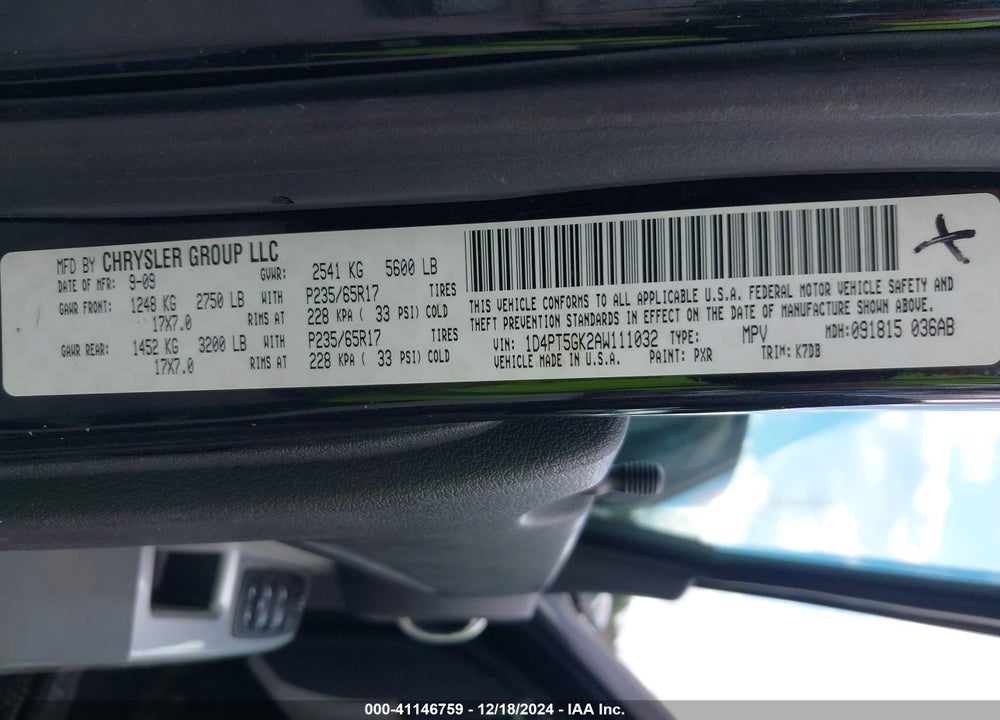 2010 DODGE NITRO SXT VIN: 1D4PT5GK2AW111032