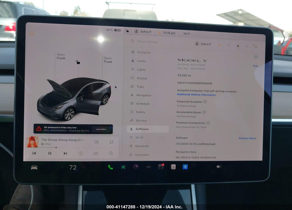 2021 TESLA MODEL Y LONG RANGE DUAL MOTOR ALL-WHEEL DRIVE VIN: 5YJYGDEE6MF094936