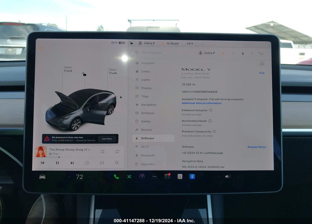 2021 TESLA MODEL Y LONG RANGE DUAL MOTOR ALL-WHEEL DRIVE VIN: 5YJYGDEE6MF094936
