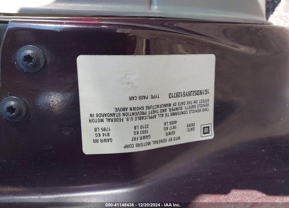 2000 CHEVROLET MALIBU VIN: 1G1ND52J8Y6128713