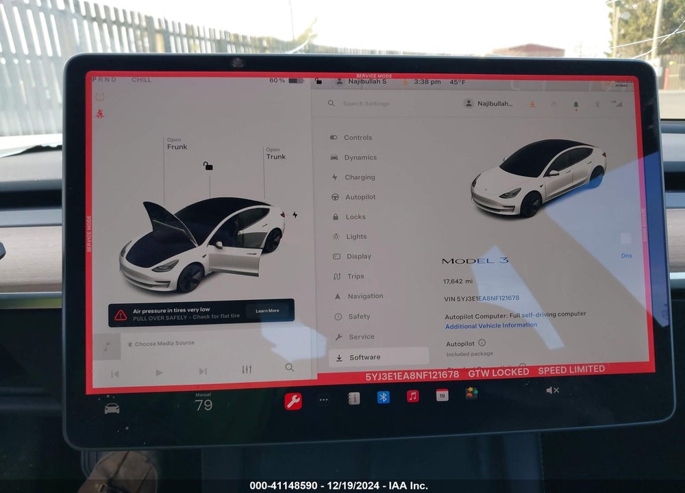 2022 TESLA MODEL 3 REAR-WHEEL DRIVE VIN: 5YJ3E1EA8NF121678