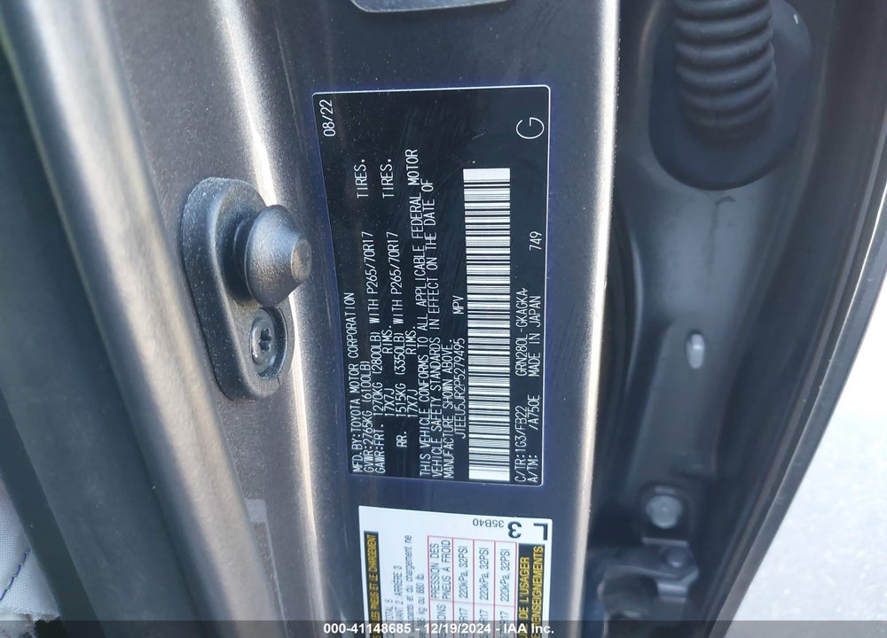 2023 TOYOTA 4RUNNER SR5 VIN: JTEEU5JR2P5279495