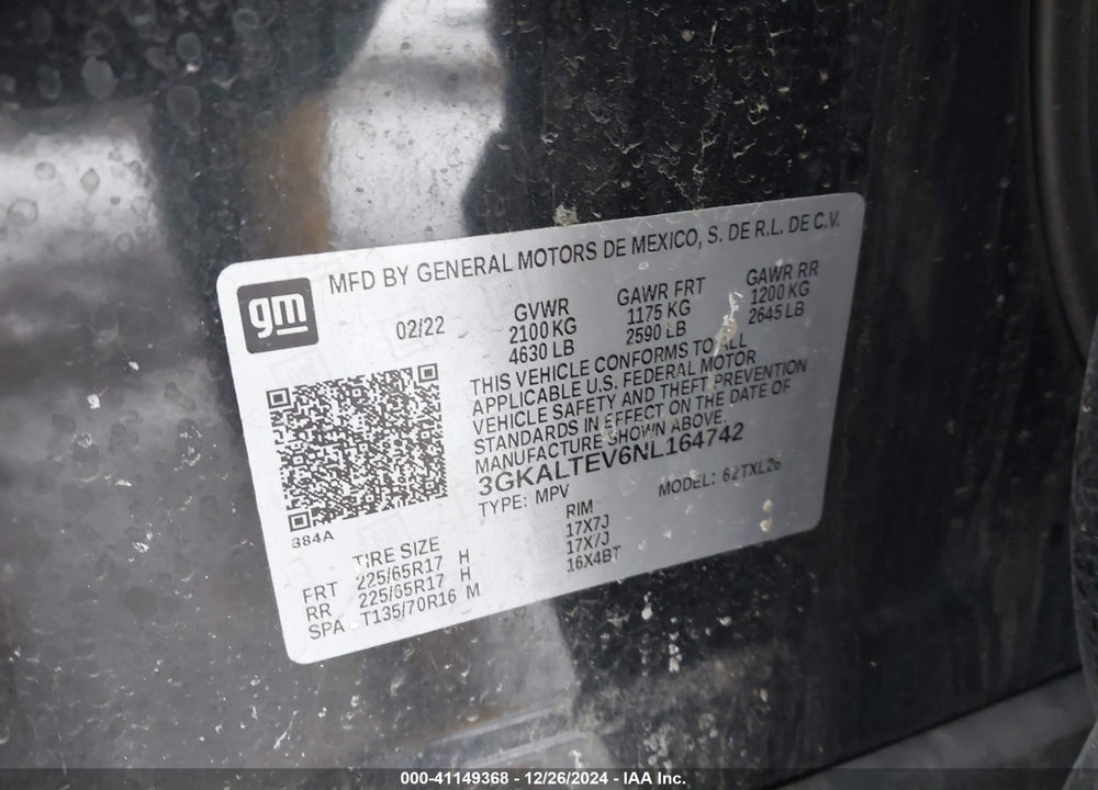 2022 GMC TERRAIN AWD SLE VIN: 3GKALTEV6NL164742