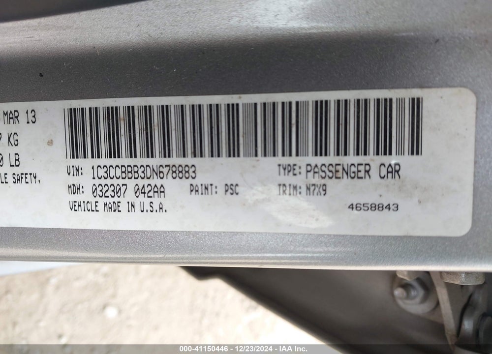 2013 CHRYSLER 200 TOURING VIN: 1C3CCBBB3DN678883