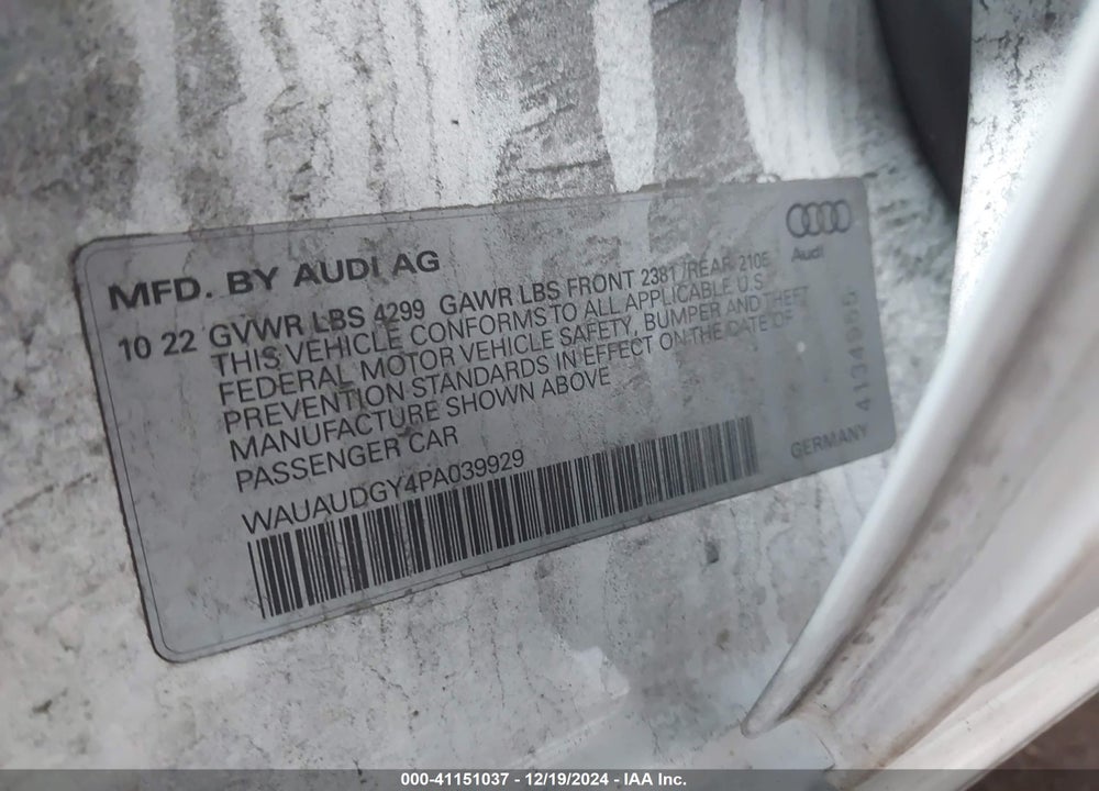 2023 AUDI A3 PREMIUM 40 TFSI FRONT-WHEEL DRIVE S TRONIC VIN: WAUAUDGY4PA039929