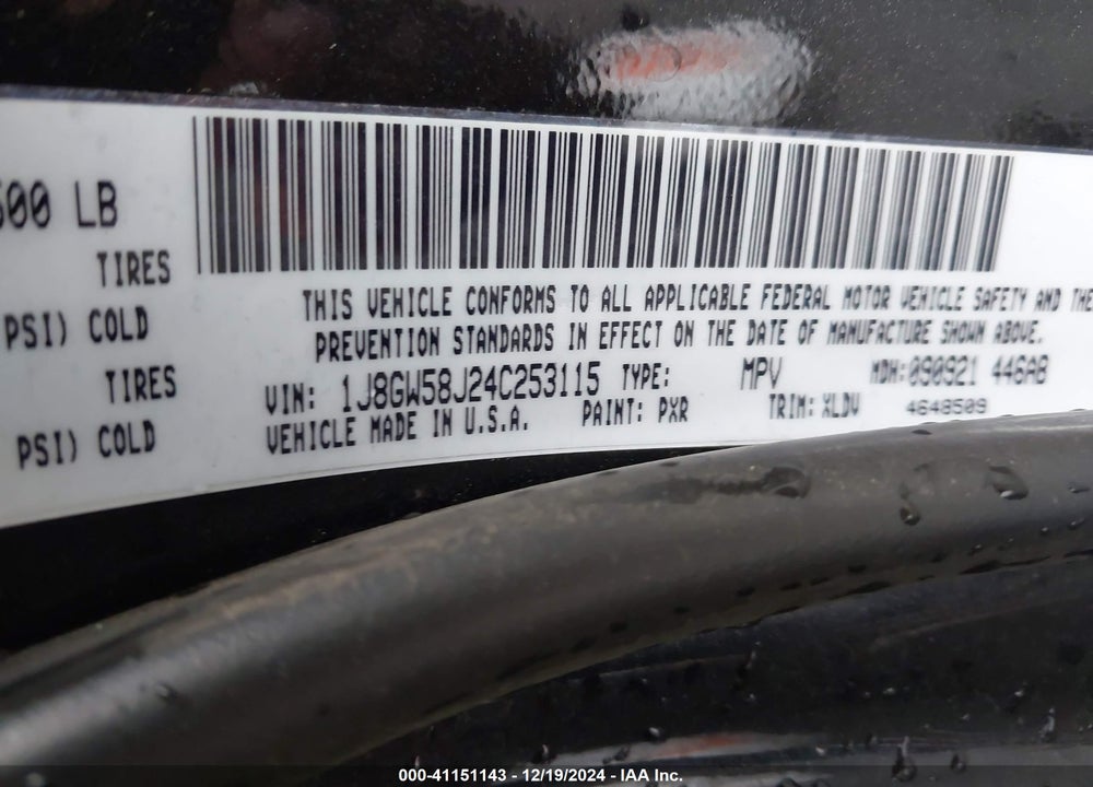 2004 CHEROKEE JEEP GRAND  LIMITED VIN: 1J8GW58J24C253115